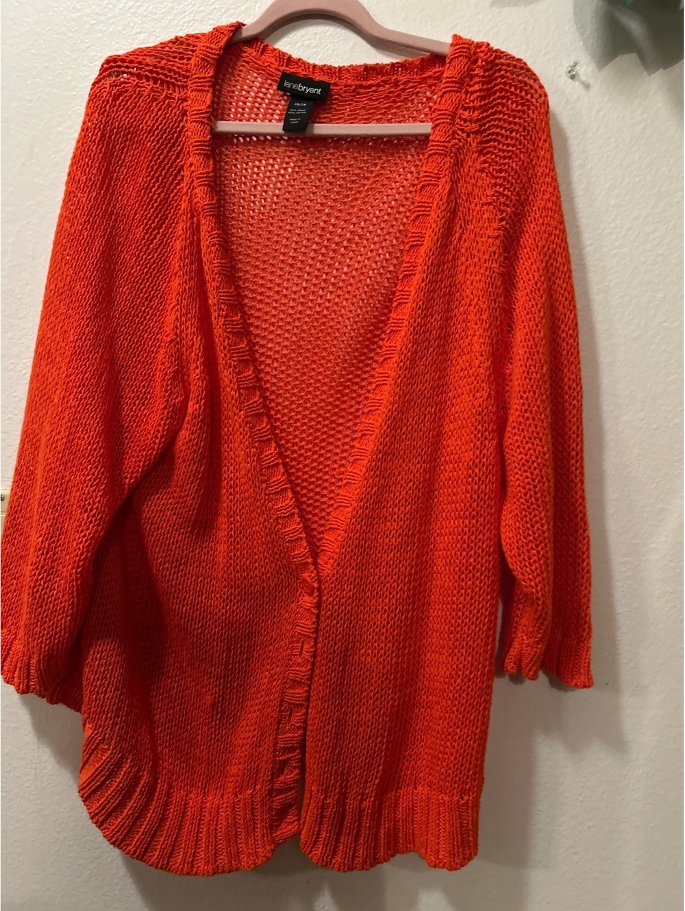 Lane Bryant Orange Knit Cardigan Sweater Size 26/28